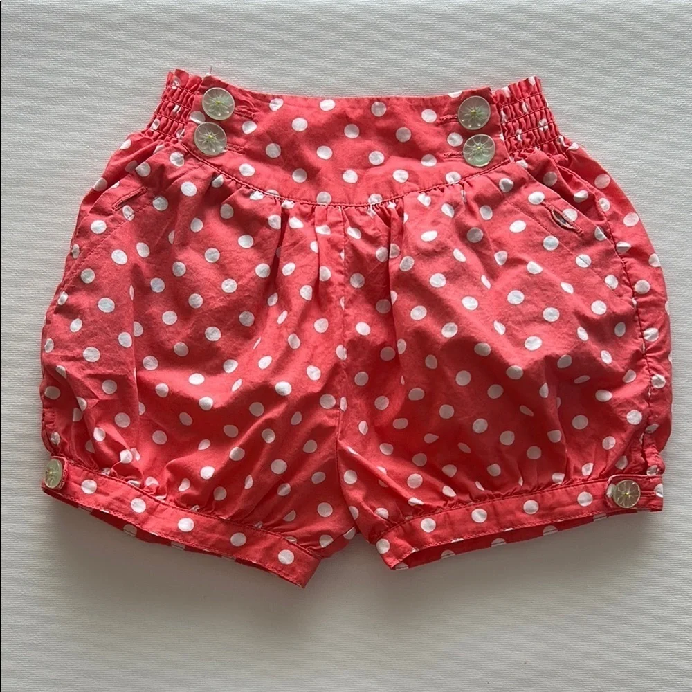 Matilda Jane Shorts Retro Dream Dot Pink Hello Lovely Button Puff Size 4